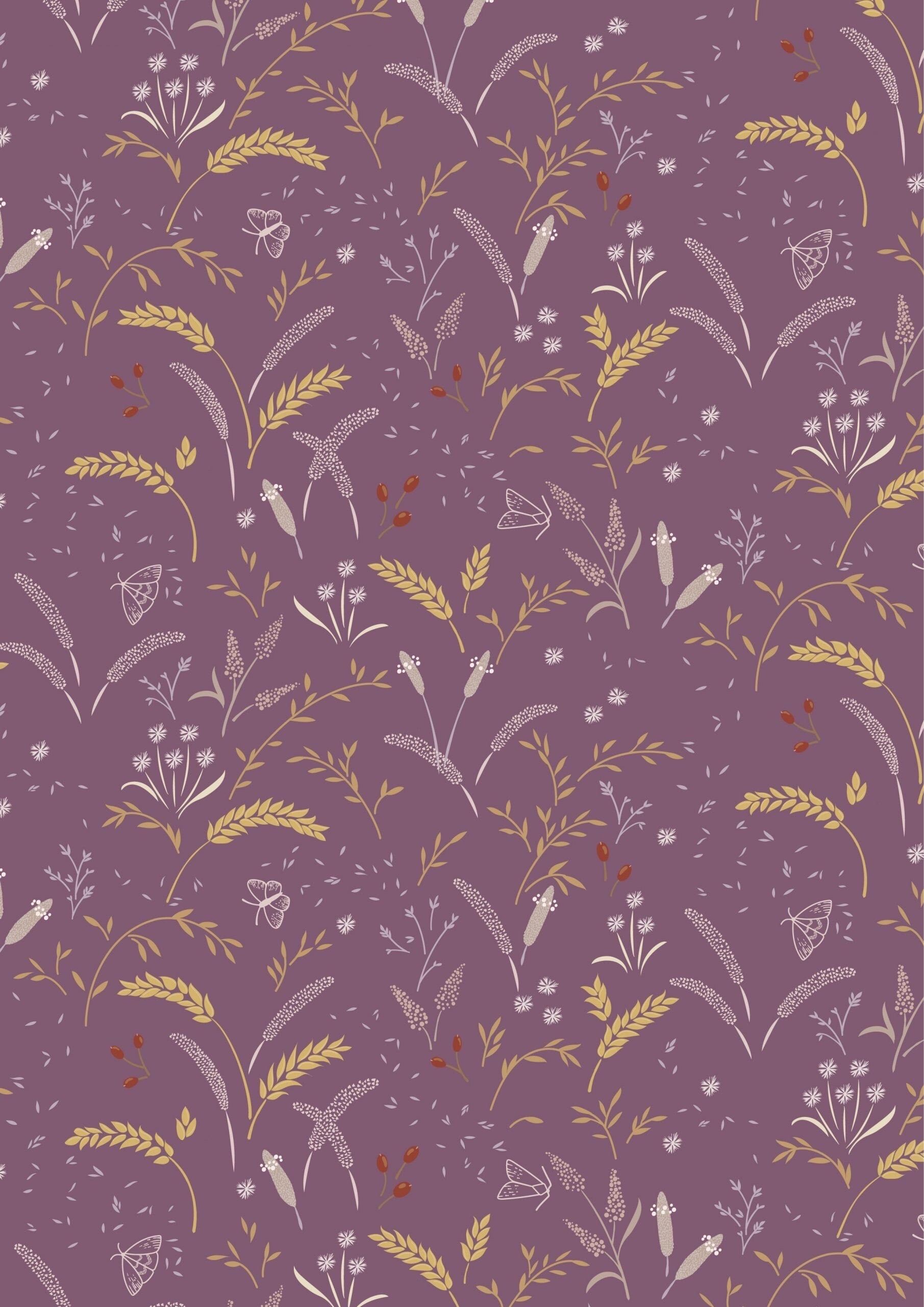 Lewis & Irene Meadowside Fabric Collection Grassfield Gathering on Mauve Taupe Premium 100% Cotton Quilt Shop Quality Fabrics