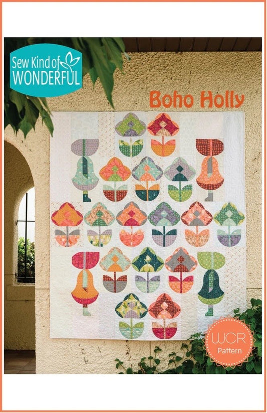 Sew Kind of Wonderful Boho Holly Quilt Pattern Finished Size: 60"x68"