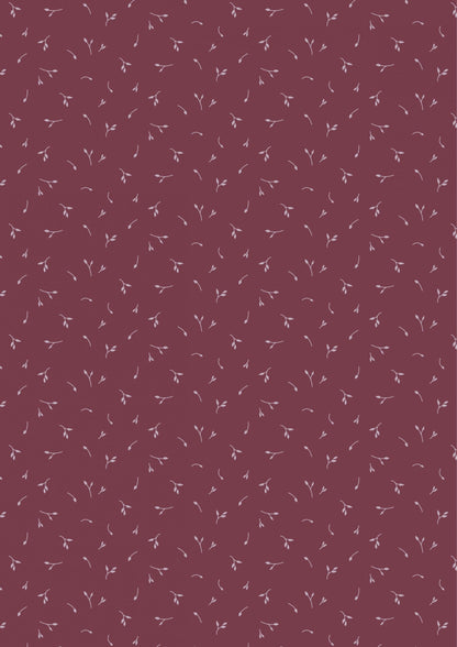 Lewis & Irene Meadowside Fabric Collection Seeds of Solitude on Wine Premium 100% Cotton Quilt Shop Quality Fabrics