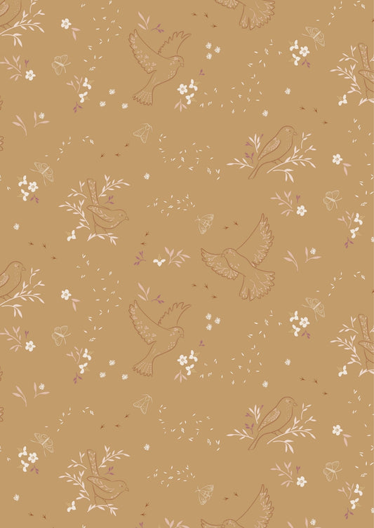 Lewis & Irene Meadowside Fabric Collection Small Seeds on Mustard Yellow Premium 100% Cotton Quilt Shop Quality Fabrics