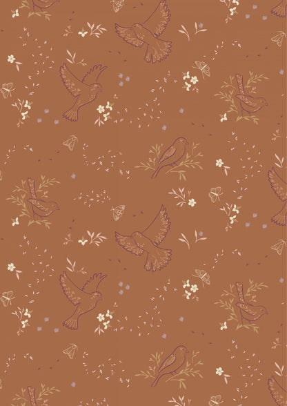 Lewis & Irene Meadowside Fabric Collection Small Seeds on Rusty Orange Premium 100% Cotton Quilt Shop Quality Fabrics