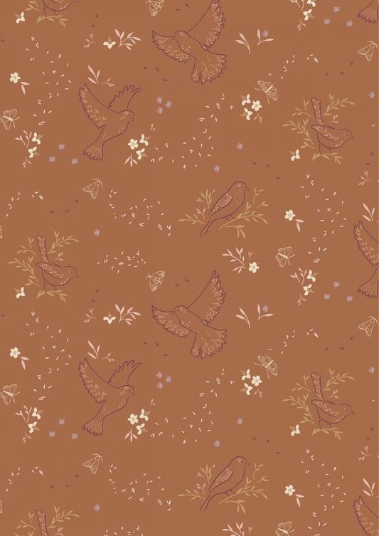 Lewis & Irene Meadowside Fabric Collection Small Seeds on Rusty Orange Premium 100% Cotton Quilt Shop Quality Fabrics