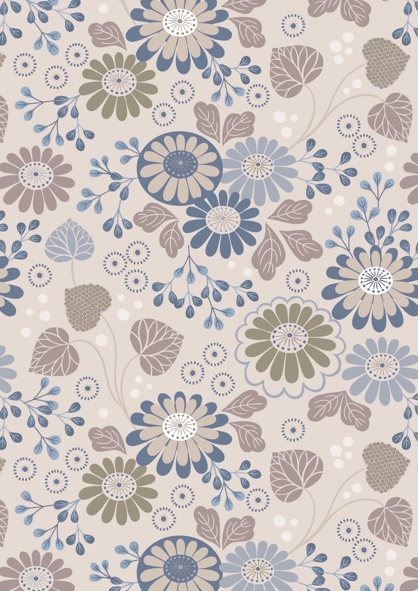 Lewis & Irene Shinrin Yoku Fabric Collection Floral on Natural Premium 100% Cotton Quilt Shop Quality Fabrics