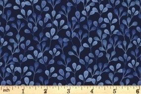 Lewis & Irene Shinrin Yoku Fabric Collection Leaves on Deep Ocean Premium 100% Cotton Quilt Shop Quality Fabrics