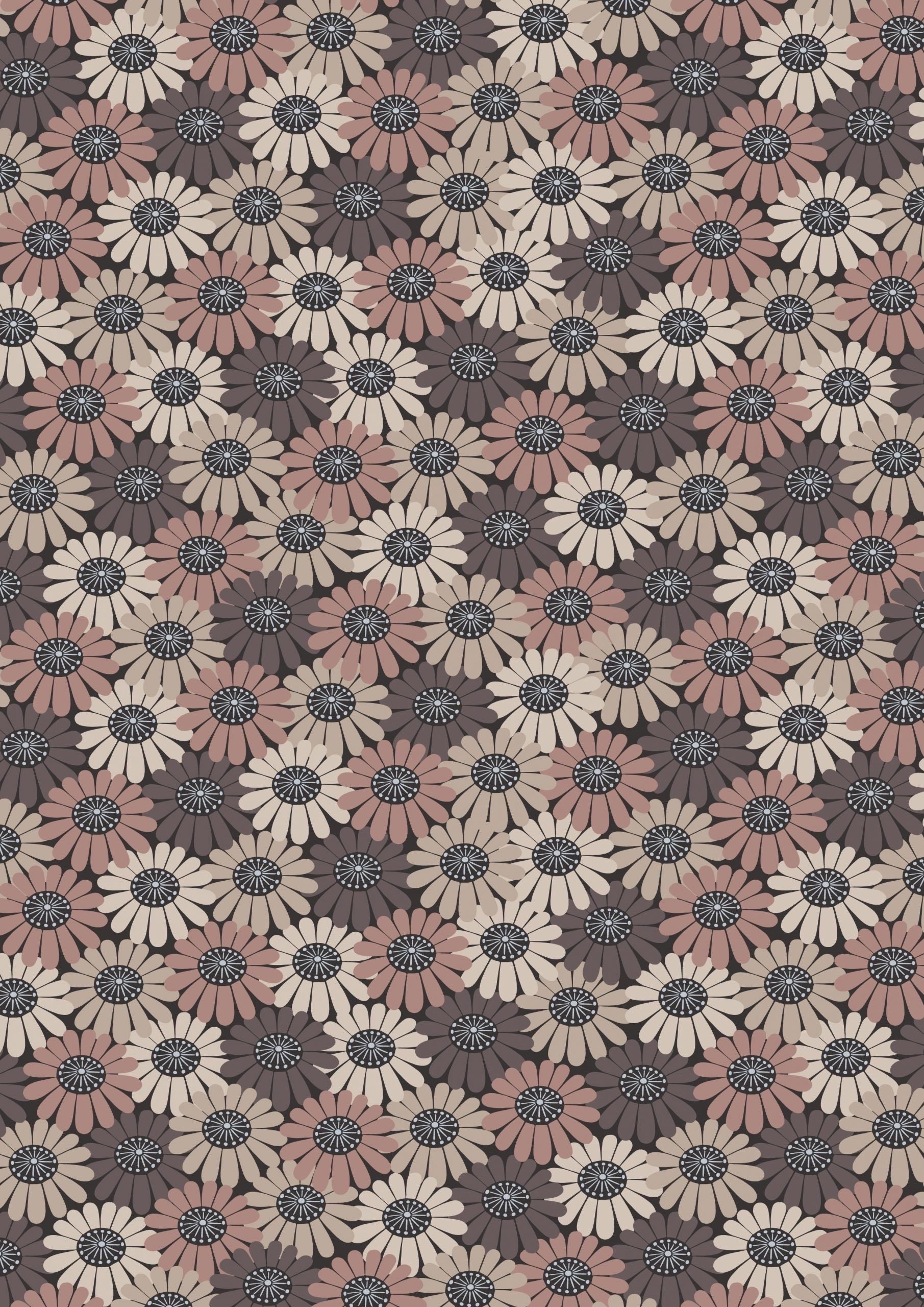 Lewis & Irene Shinrin Yoku Fabric Collection Compact Floral Browns Premium 100% Cotton Quilt Shop Quality Fabrics