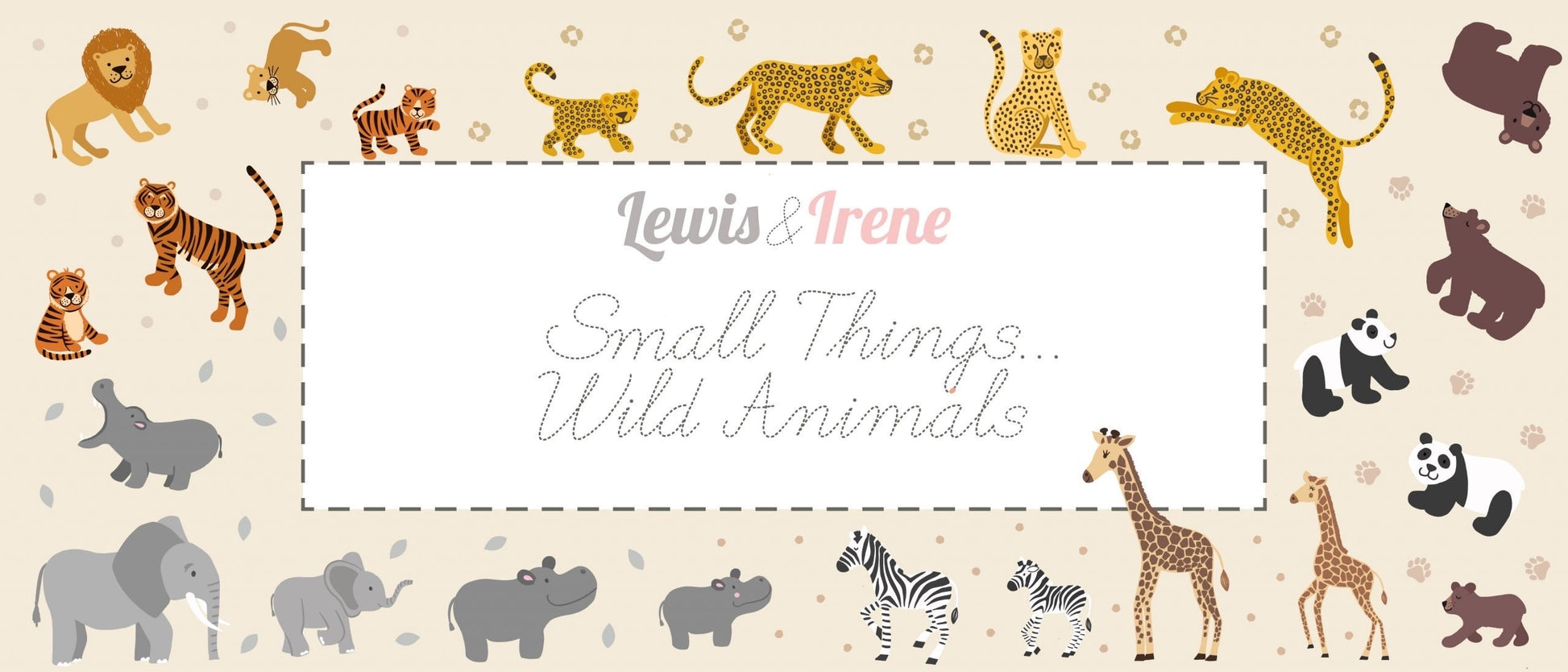 Lewis & Irene Small Things Wild Animals Fabric Collection Leopards and Cheetahs on Pale Pink Premium 100% Cotton Fabrics