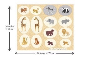 Lewis & Irene Small Things Wild Animals Fabric Collection Digital Print 1 Yard Sew and Stuff Panel Premium 100% Cotton Fabrics