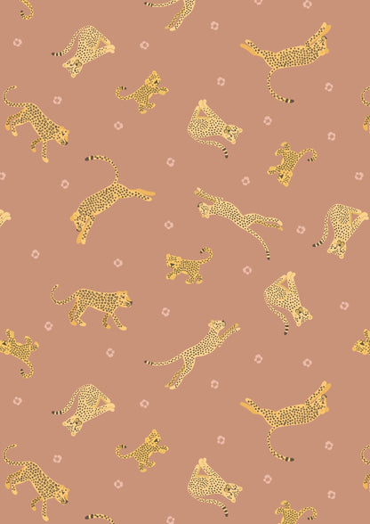 Lewis & Irene Small Things Wild Animals Fabric Collection Leopards and Cheetahs on Tan Premium 100% Cotton Fabrics