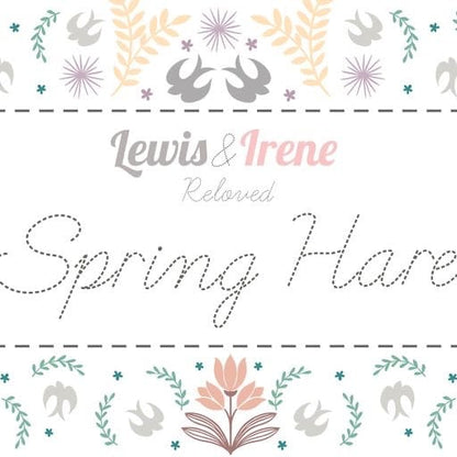 Lewis & Irene Spring Hare Reloved Fabric Collection Garlands on Pink Premium 100% Cotton Quilt Shop Quality Fabrics