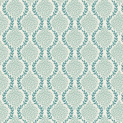 Lewis & Irene Spring Hare Reloved Fabric Collection Garlands on Aqua Premium 100% Cotton Quilt Shop Quality Fabrics