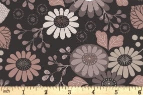 Lewis & Irene Shinrin Yoku Fabric Collection Floral on Dark Earth Premium 100% Cotton Quilt Shop Quality Fabrics