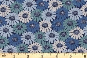 Lewis & Irene Shinrin Yoku Fabric Collection Compact Floral Blues Premium 100% Cotton Quilt Shop Quality Fabrics