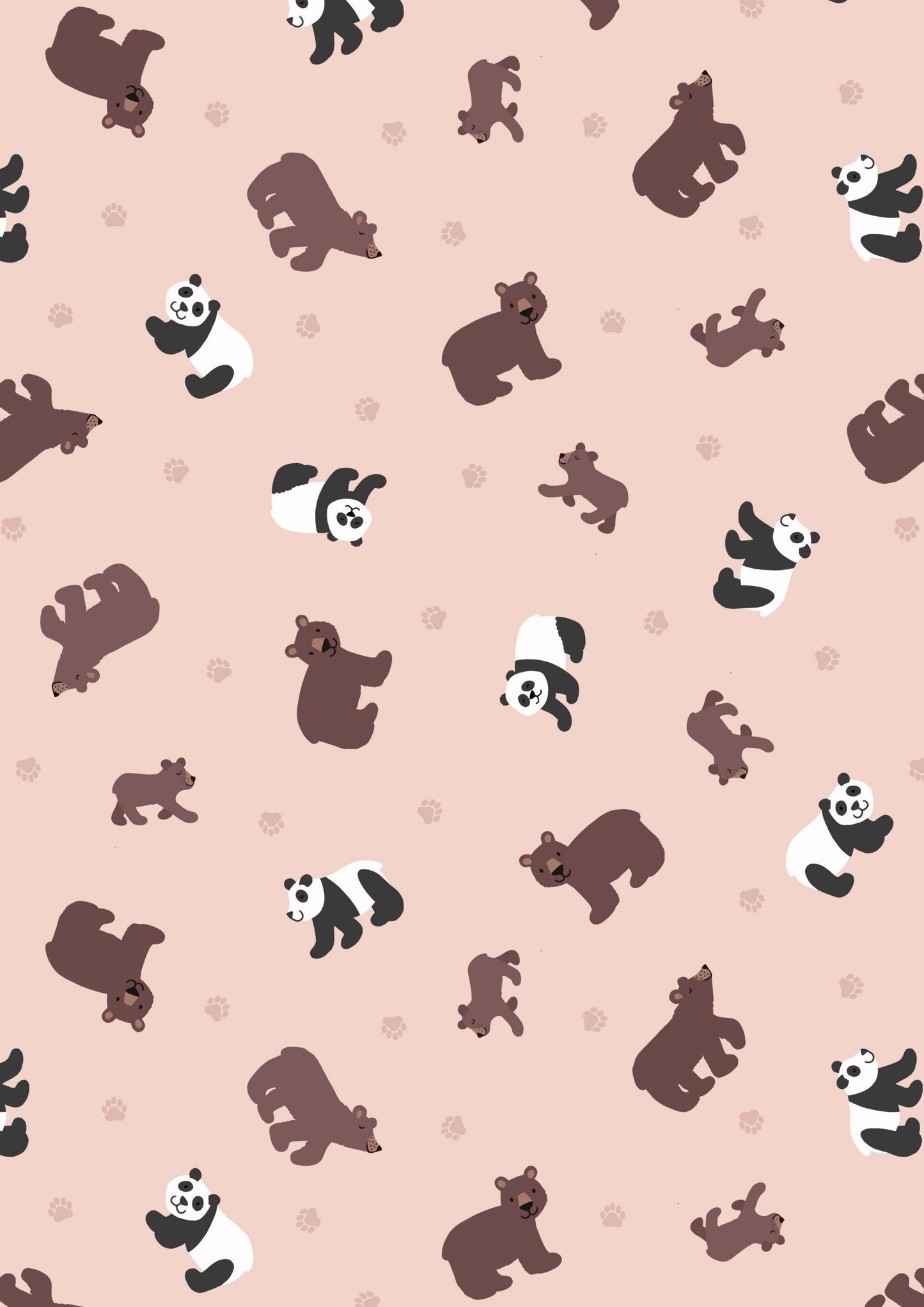 Lewis & Irene Small Things Wild Animals Fabric Collection Pandas and Bears on Pale Plaster Premium 100% Cotton Quilt Shop Quality Fabrics