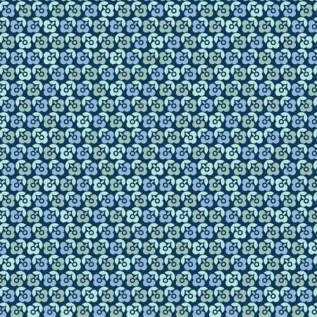 Maywood Studio Kimberbell Vintage Flora Fabric Collection Lucky Flower on Dark Blue Premium 100% Cotton Quilt Shop Quality Fabrics