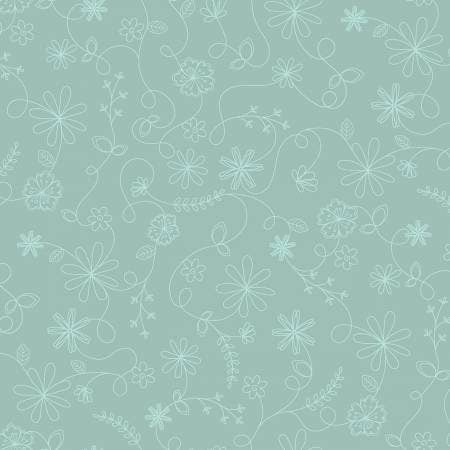 Maywood Studio Kimberbell Vintage Flora Fabric Collection Swirl Floral on Aqua Premium 100% Cotton Quilt Shop Quality Fabrics