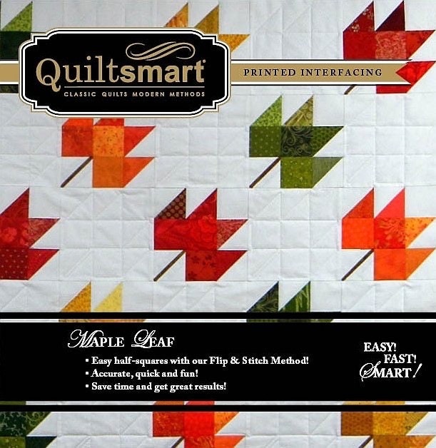 Quiltsmart Maple Leaf Quilt Printed Interfacing Snuggler Pack (4 Size Variations Per Pattern)