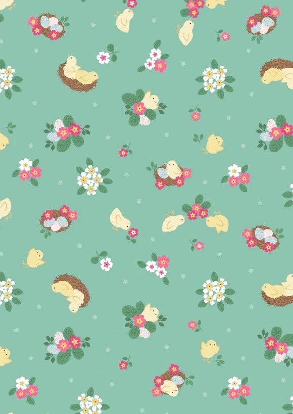 Lewis & Irene Bunny Hop Fabric Collection Chicks on Spring Green Premium 100% Cotton Quilt Shop Quality Fabrics