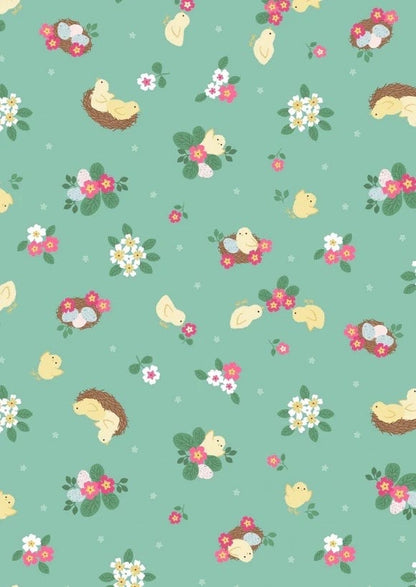 Lewis & Irene Bunny Hop Fabric Collection Chicks on Spring Green Premium 100% Cotton Quilt Shop Quality Fabrics