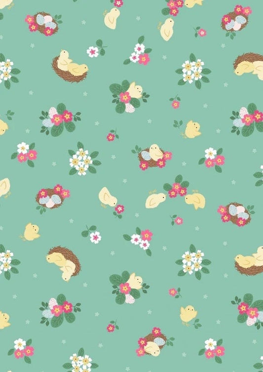 Lewis & Irene Bunny Hop Fabric Collection Chicks on Spring Green Premium 100% Cotton Quilt Shop Quality Fabrics