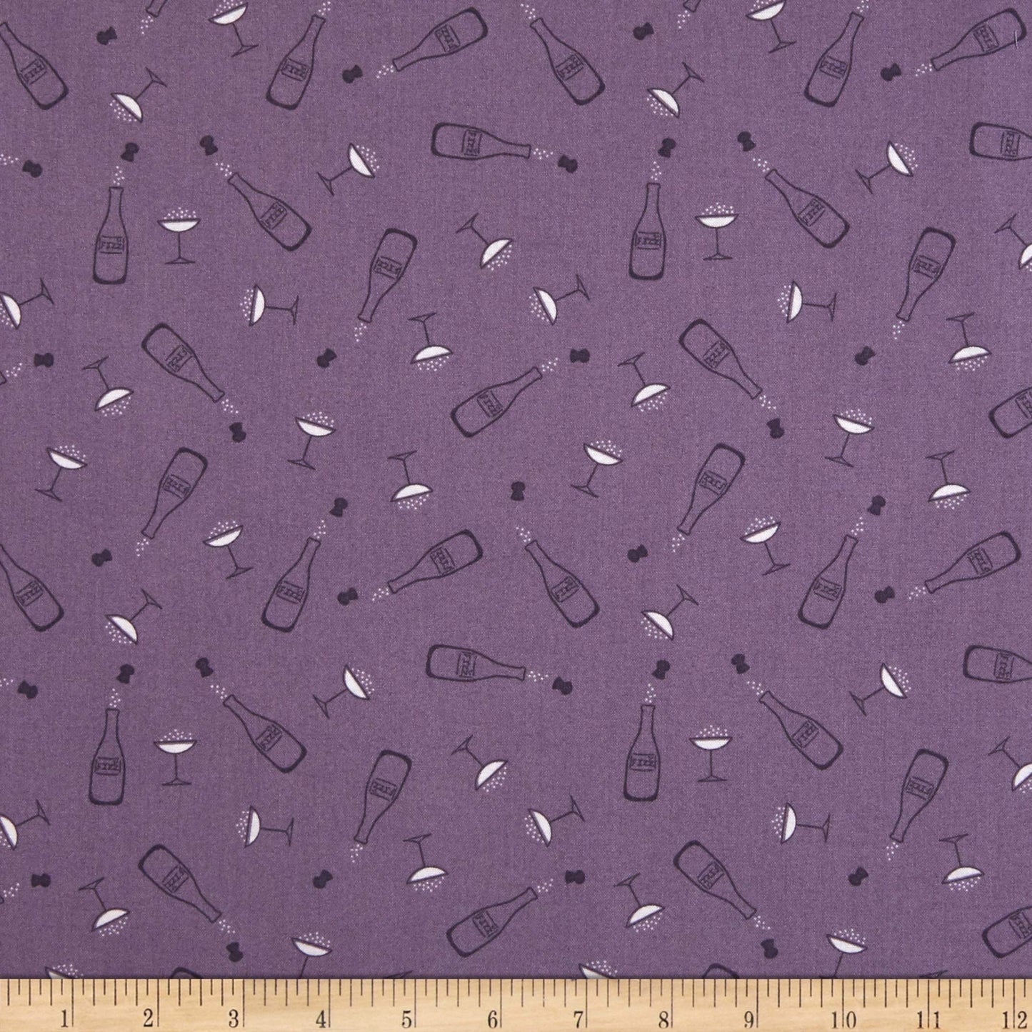 LAST BOLT! Lewis & Irene Cocktail Fabric Collection Fizz on Lilac Grey Premium 100% Cotton Quilt Shop Quality Fabrics