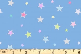 LAST BOLT! Lewis & Irene Rainbows Fabric Collection Silver Metallic Calming Stars on Blue Premium 100% Cotton Quilt Shop Quality Fabrics