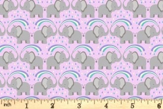 Lewis & Irene Rainbows Fabric Collection Elephants on Light Lilac Premium 100% Cotton Quilt Shop Quality Fabrics