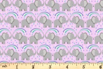 Lewis & Irene Rainbows Fabric Collection Elephants on Blue Premium 100% Cotton Quilt Shop Quality Fabrics