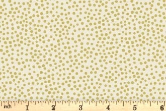 Lewis & Irene Marvelous Metallics Fabric Collection Metallic Gold Spot on Cream Premium 100% Cotton Quilt Shop Quality Fabrics