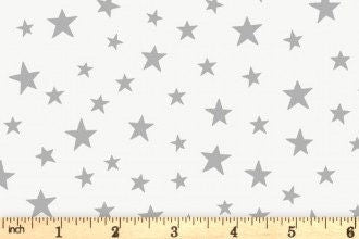 Lewis & Irene Marvelous Metallics Fabric Collection Metallic Silver Stars on Cream Premium 100% Cotton Quilt Shop Quality Fabrics