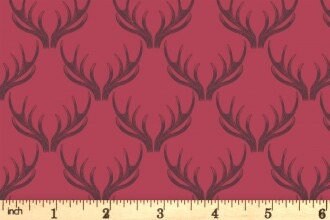 Lewis & Irene Loch Lewis Fabric Collection Antlers on Red Premium 100% Cotton Quilt Shop Quality Fabrics