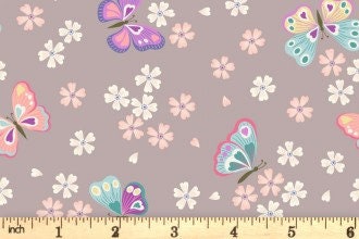 Lewis & Irene’s Love Blooms Fabric Collection Butterflies on Dark Natural Premium 100% Cotton Quilt Shop Quality Fabrics