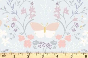 LAST BOLT! Lewis & Irene Heart of Summer Fabric Collection Floral Gathering on Duck Egg Blue Premium 100% Cotton Quilt Shop Quality Fabrics