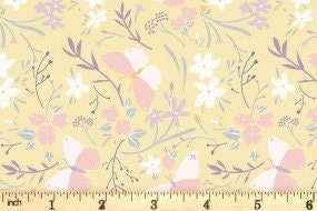 Lewis & Irene Heart of Summer Fabric Collection Butterfly Dance on Buttercup Yellow Premium 100% Cotton Quilt Shop Quality Fabrics