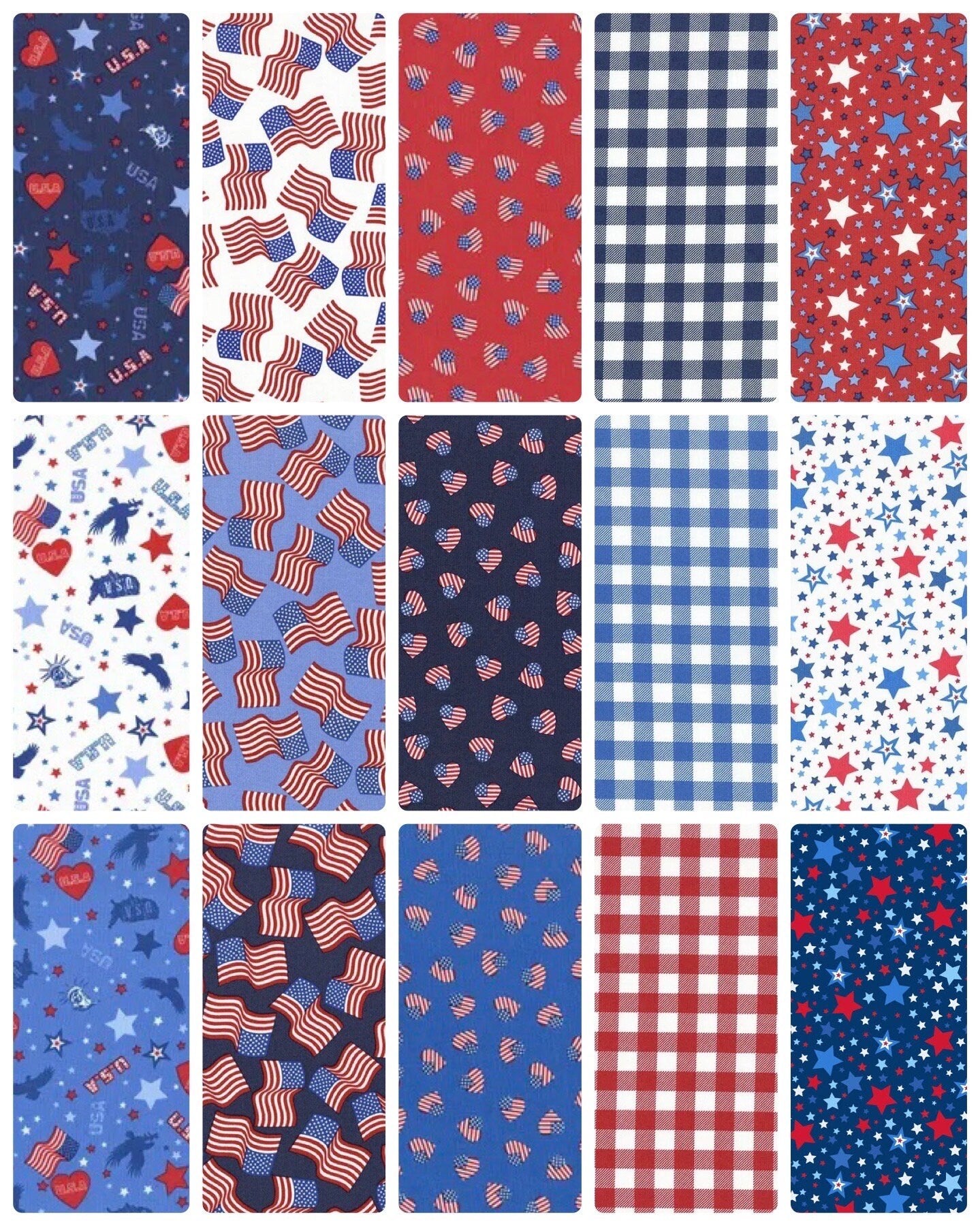 Lewis & Irene Americana Fabric Collection Blue Plaid Premium 100% Cotton Quilt Shop Quality Fabrics