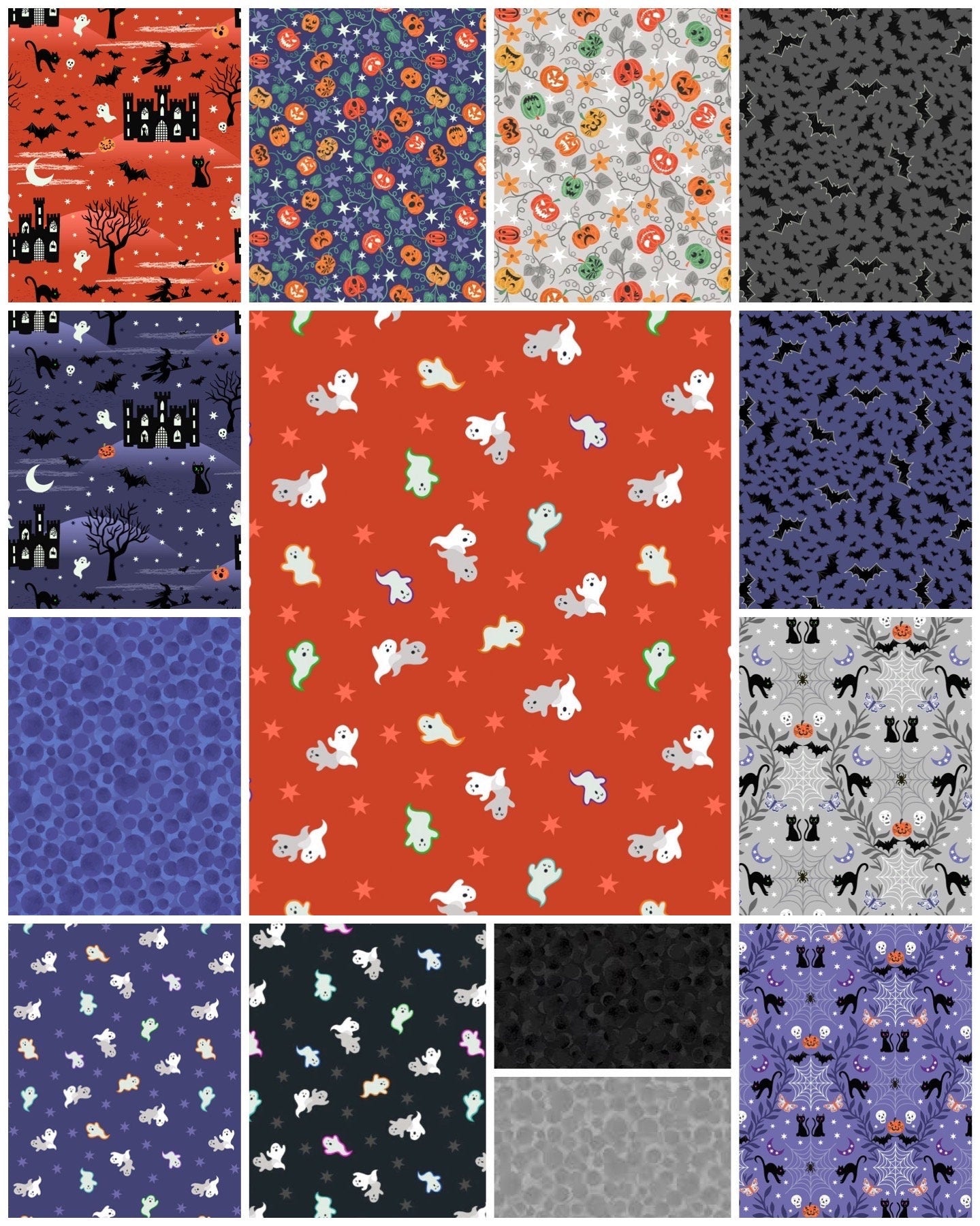 GLOWING FABRICS!! Lewis & Irene Castle Spooky Fabric Collection Quilt Kit #1 Finished Size: 60"x72" Premium 100% Cotton Fabrics