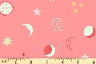 LAST BOLT! Glowing Fabrics! Lewis & Irene Small Things Glow Fabric Collection Glowing Night Sky on Sundown Pink Premium 100% Cotton Fabrics