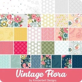 Maywood Studio Kimberbell Vintage Flora Fabric Collection Honeycomb on Pink Premium 100% Cotton Quilt Shop Quality Fabrics