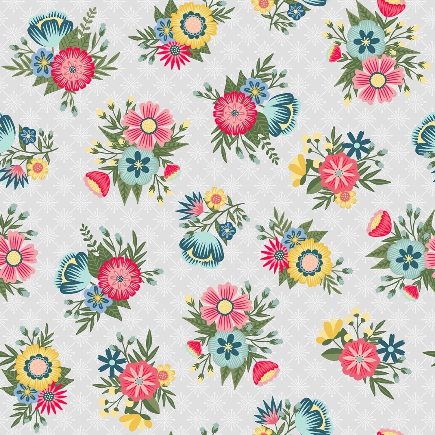 Maywood Studio Kimberbell Vintage Flora Fabric Collection Lattice Floral on Grey Premium 100% Cotton Quilt Shop Quality Fabrics