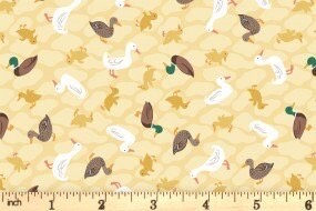 Lewis & Irene The Village Pond Fabric Collection Ducks on Pink Terracotta Premium 100% Cotton Quilt Shop Quality Fabrics