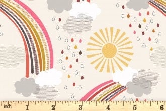 LAST BOLT!! Lewis & Irene Rainbows Fabric Collection Calming Rainbows on Cream Premium 100% Cotton Quilt Shop Quality Fabrics