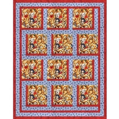 Fabric Cafe Bold Blocks Quilt Pattern (Uses Only 3 Yards of Fabric For Top) Finished Size 47"x60"