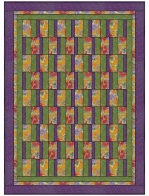 Fabric Cafe Simply Strips Quilt Pattern (Uses Only 3 Yards of Fabric For Top) Finished Size 44.5"x61"