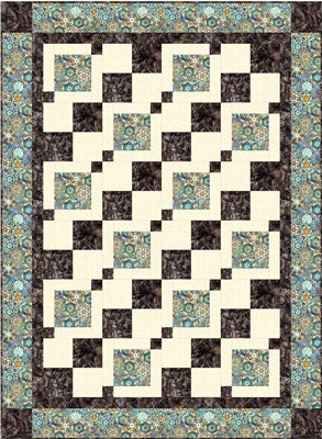 Fabric Cafe Urban Chic Quilt Pattern (Uses Only 3 Yards of Fabric For Top) Finished Size: 43"x59"