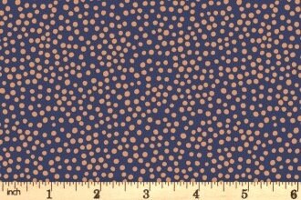 Lewis & Irene Marvelous Metallics Fabric Collection Metallic Copper Spot on Navy Premium 100% Cotton Quilt Shop Quality Fabrics