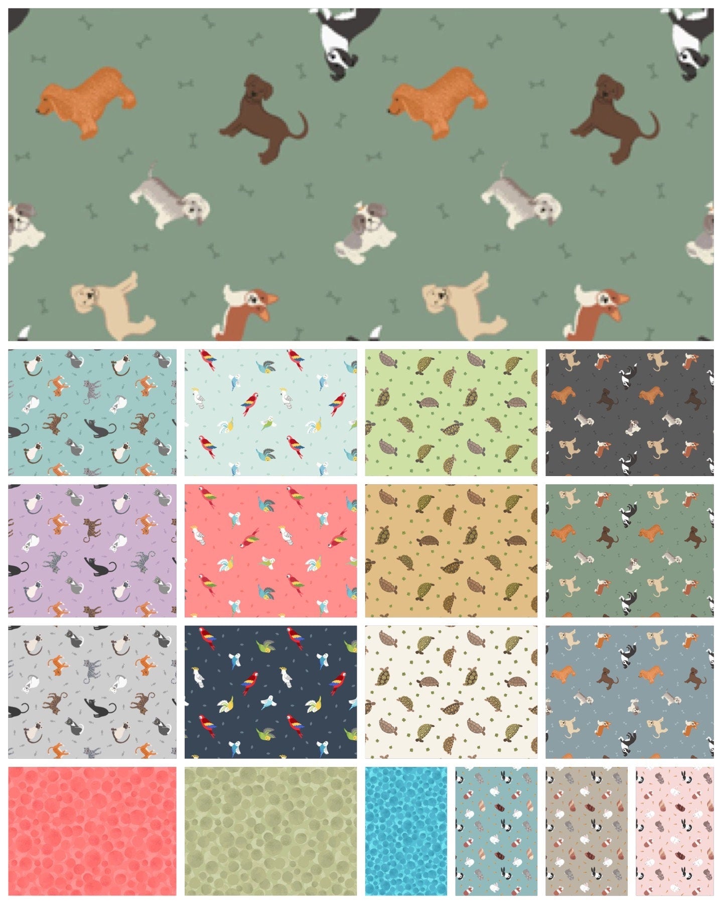 Lewis & Irene Small Things Pets Fabric Collection Quilt Kit #1 Finished Size: 50”x55” Premium 100% Cotton Fabrics