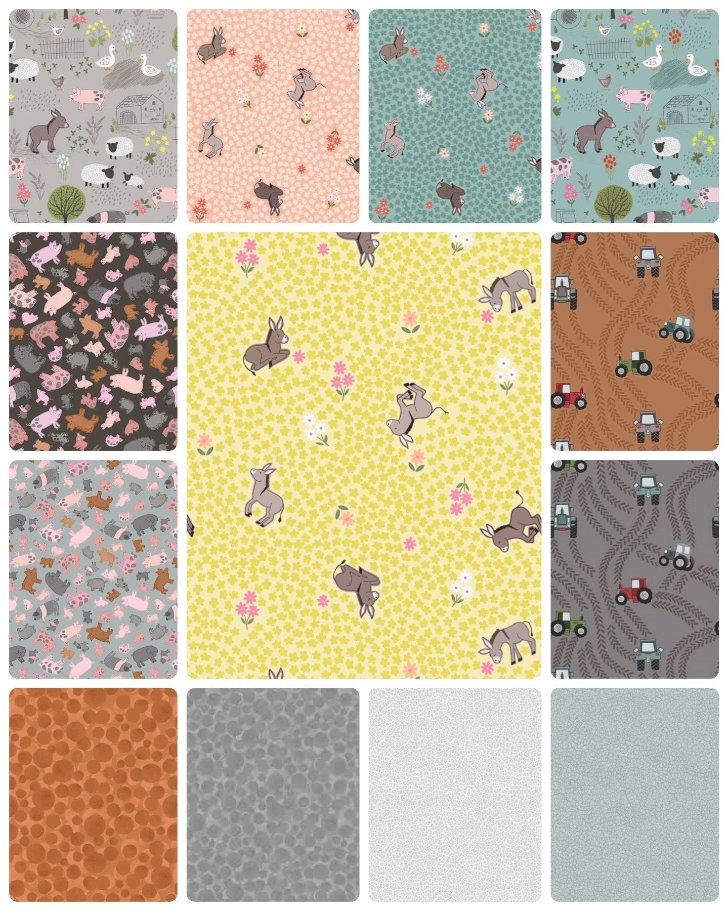 LAST ONE Lewis & Irene Piggy Tails Fabric Collection Piggy Tails Playmat Kit #2 Finished Size 42”x42” Premium 100% Cotton Fabrics