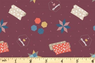 Lewis & Irene Small Things Crafts Fabric Collection Quilting on Wine Premium 100% Cotton Quilt Shop Quality Fabrics