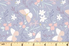 Lewis & Irene Heart of Summer Fabric Collection Butterfly Dance on Lilac Grey Premium 100% Cotton Quilt Shop Quality Fabrics