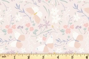 LAST BOLT!! Lewis & Irene Heart of Summer Fabric Collection Butterfly Dance on Blush Pink Premium 100% Cotton Quilt Shop Quality Fabrics