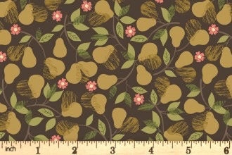 Lewis & Irene The Orchard Fabric Collection Pears on Dark Premium 100% Cotton Quilt Shop Quality Fabrics